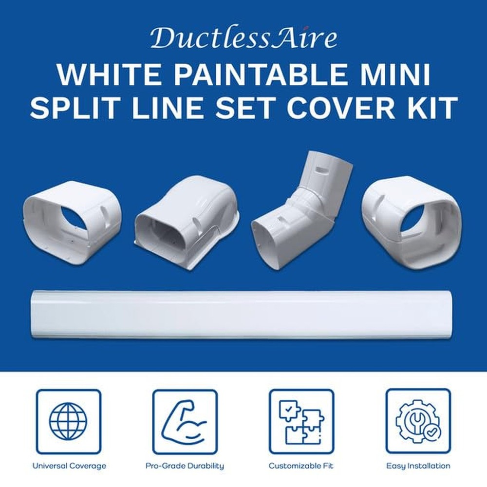 DuctlessAire - Mini Split Line Set Cover Kit - Paintable Mini Split Cover for...