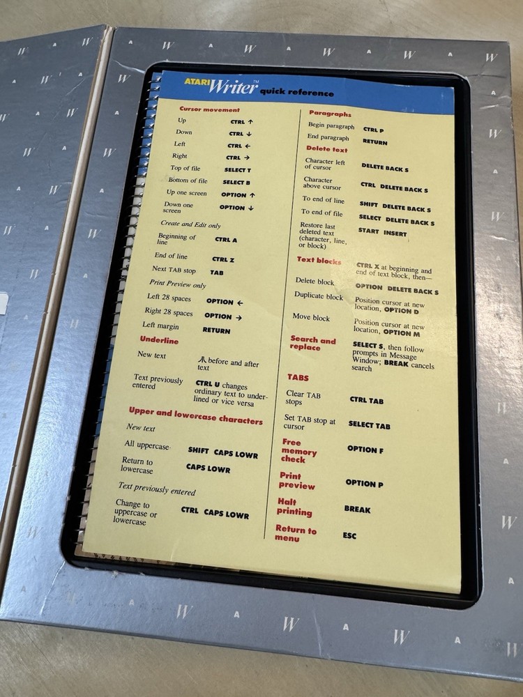 Atariwriter - A Word Processor for Atari 400/800, 1982 Complete In Box w/Manual