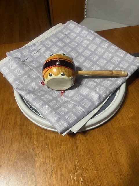 Wooden Monkey Drum Spinning Double Sided