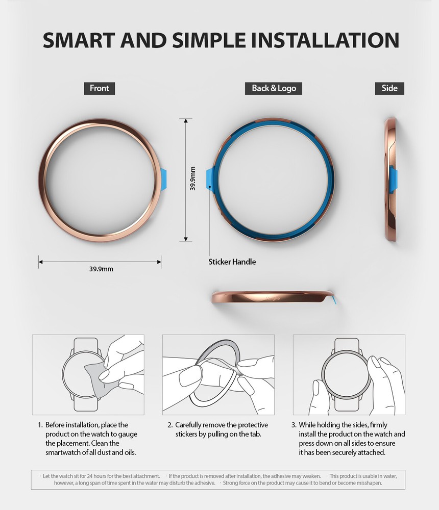 For Galaxy Watch Active / Active 2 40/44mm Ringke Bezel Styling Frame Case Cover
