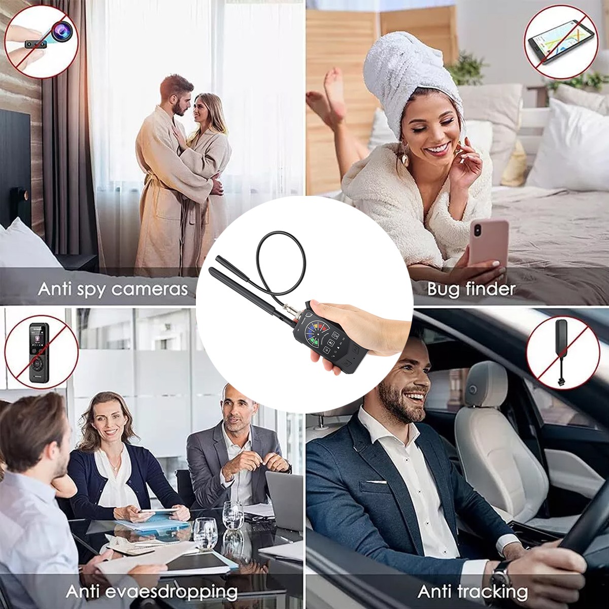 Wireless RF Detector Anti-Spy Camera GSM GPS Bug Tracker Finder Scanner Device