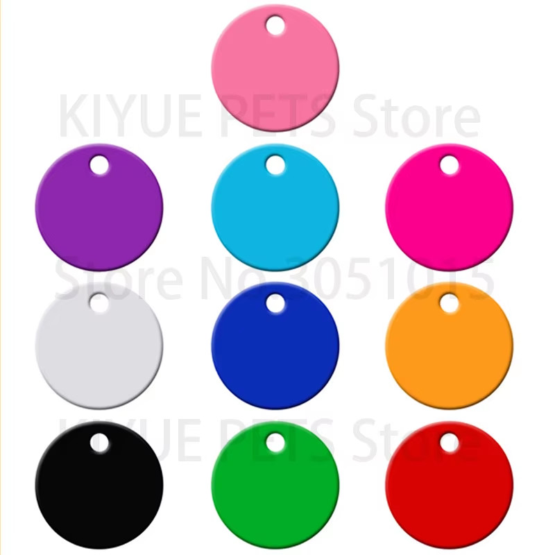 Wholesale 100Pcs round Aluminium Dog ID Tag Custom Cat Dogs Name Pet ID Tags Pla