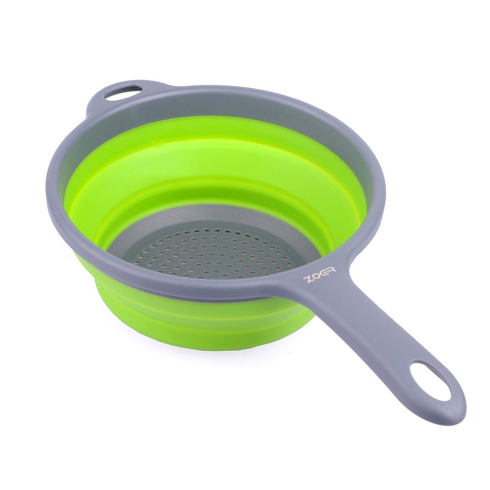 ZOER Kitchen Foldable Pasta Strainers,Collapsible Colanders with Handles,Spac...
