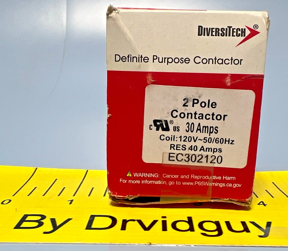 DiversiTech EC302120 Definite Purpose 2-Pole Contactor; 30A, 120V