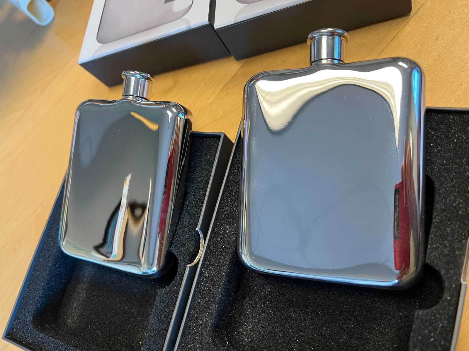 Viski Stainless Steel 6 oz. Silver Flask 10979 engraved