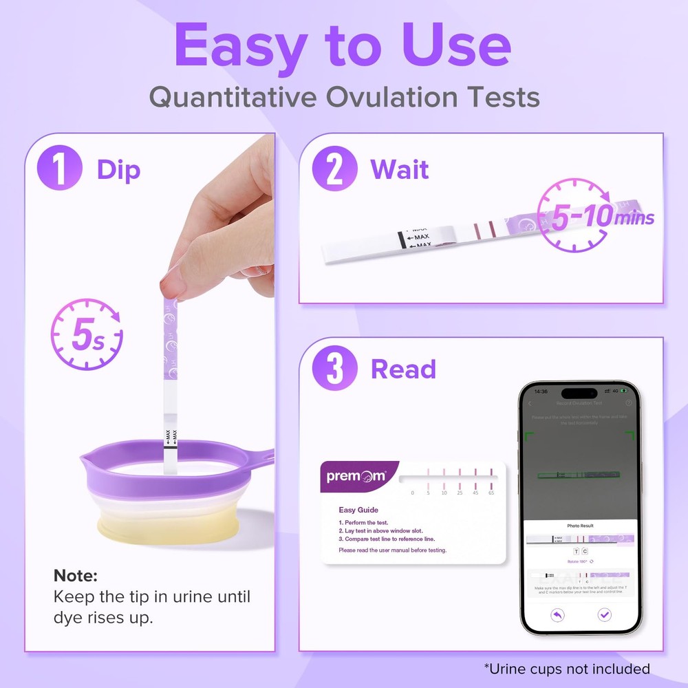 Premom Quantitative Ovulation Predictor Kit：40 Ovulation Tests + 10 Pregnancy...