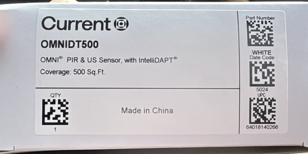 Current OMNIDT500 Ceiling Occupancy Sensor PIR/US 500 Sq Ft White