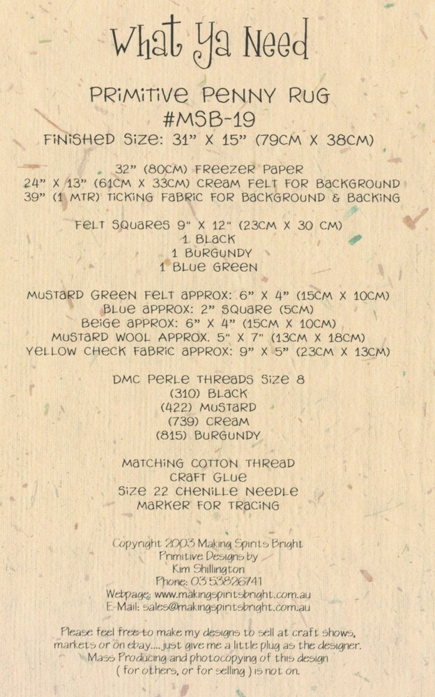 Wisdom & Understanding Making Spirits Bright Primitive Folk Art Applique Pattern