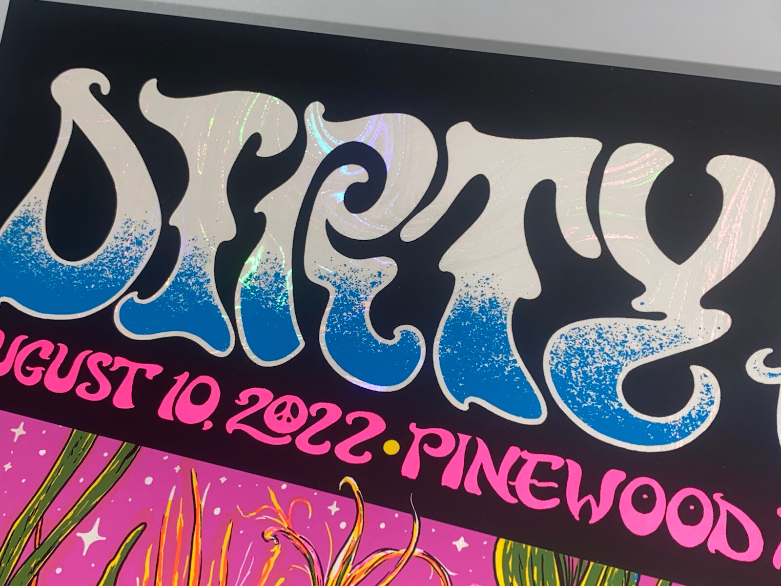 Dirty Heads Poster Lincoln NE 8/10/22 Silkscreen White Swirl Foil S/N Official