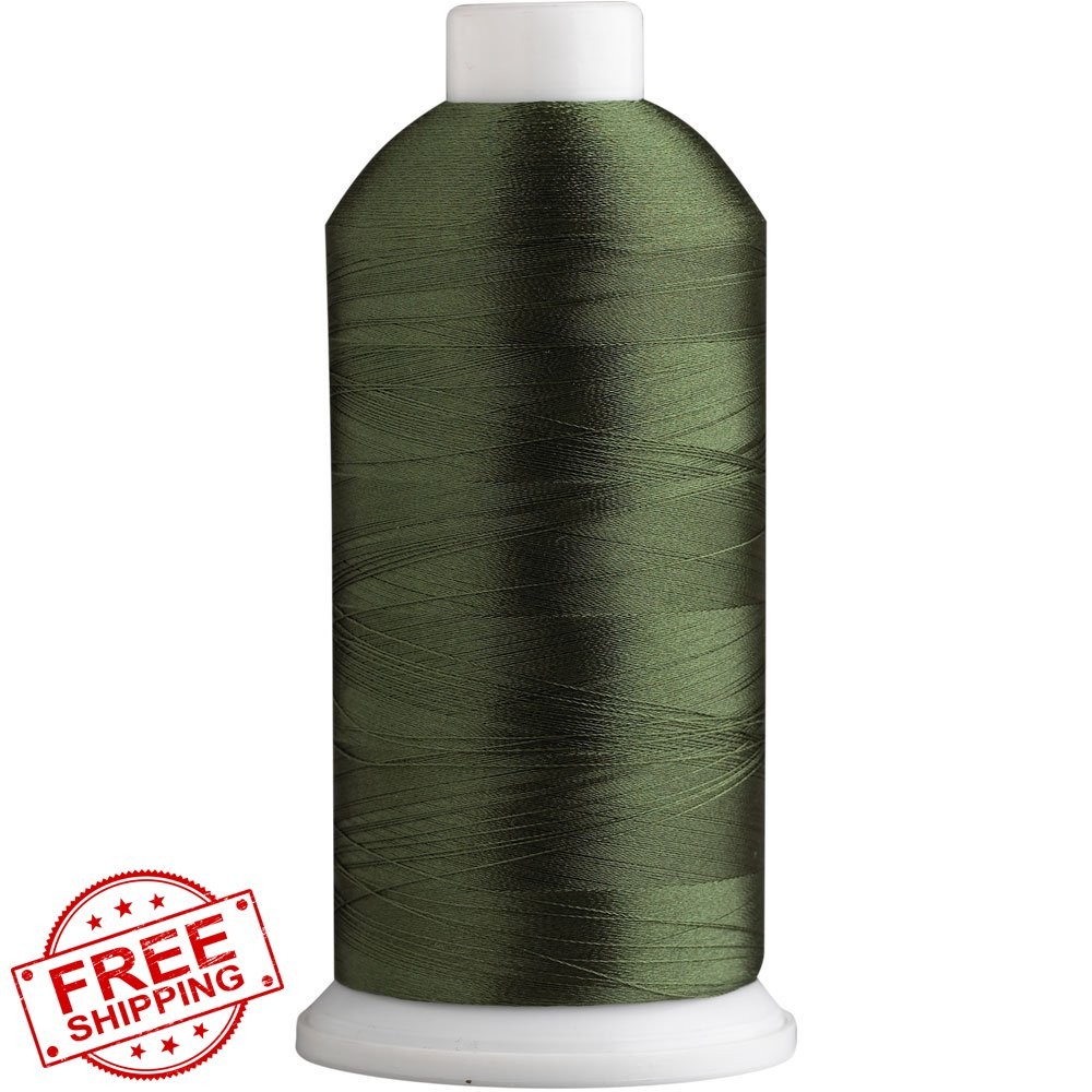 Superpunch Army Green Embroidery Thread 5000m Spool 240 Machine Use