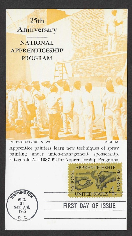 #1201 4c Apprenticeship - MISCHA FDC Post Card