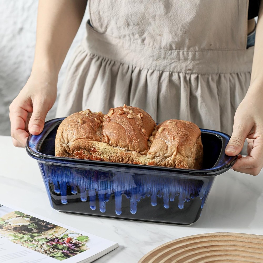 Ceramic bread pan, 9 inches × 5 inches rectangular bread pan,