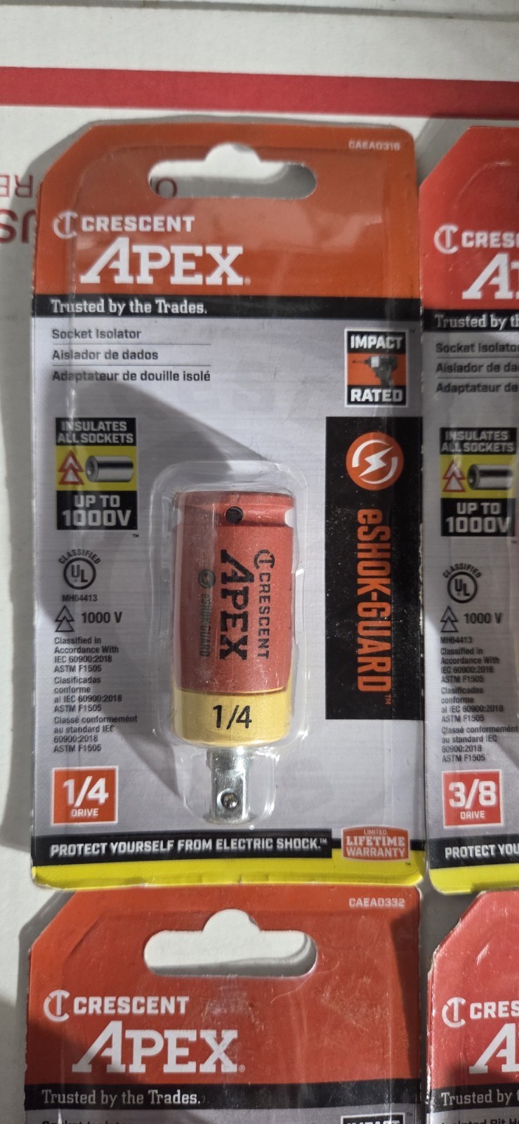 Crescent Apex eSHOK-GUARD Impact Socket Isolator 1/4, 3/8, 1/2 And Bit Holder