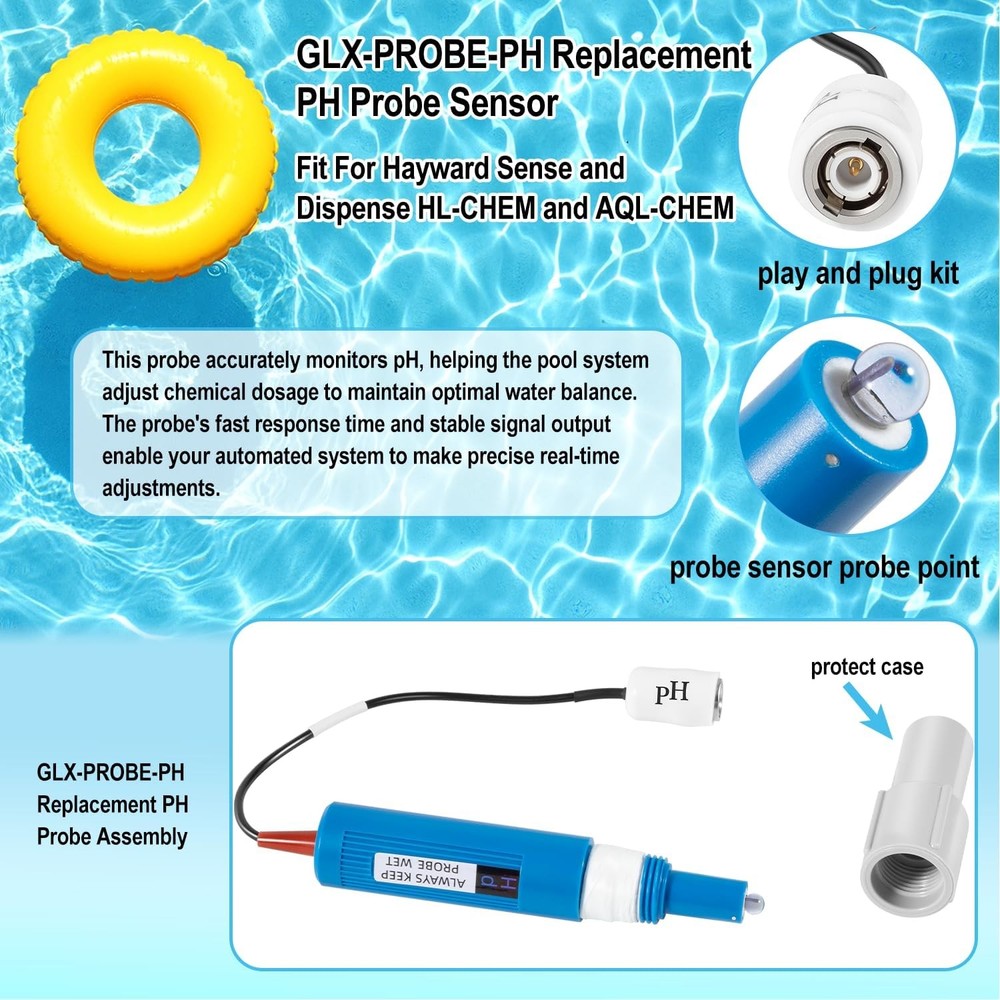 REPLACEMENT FOR HAYWARD SENSE & DISPENSE PH PROBE GLX-PROBE-PH