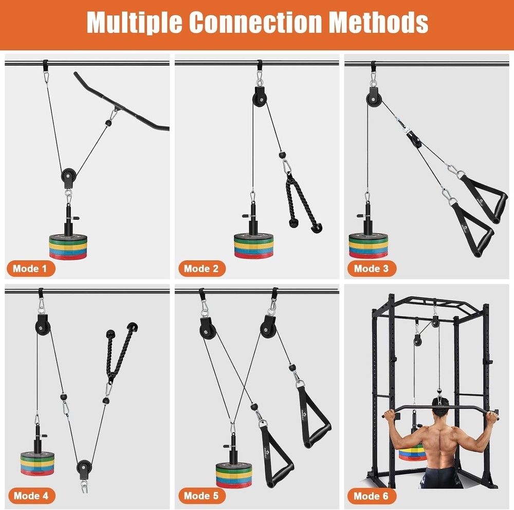 Home Gym Pulley System - Tricep Workout, Lat Pulldown, Biceps Curl, Triceps, ...