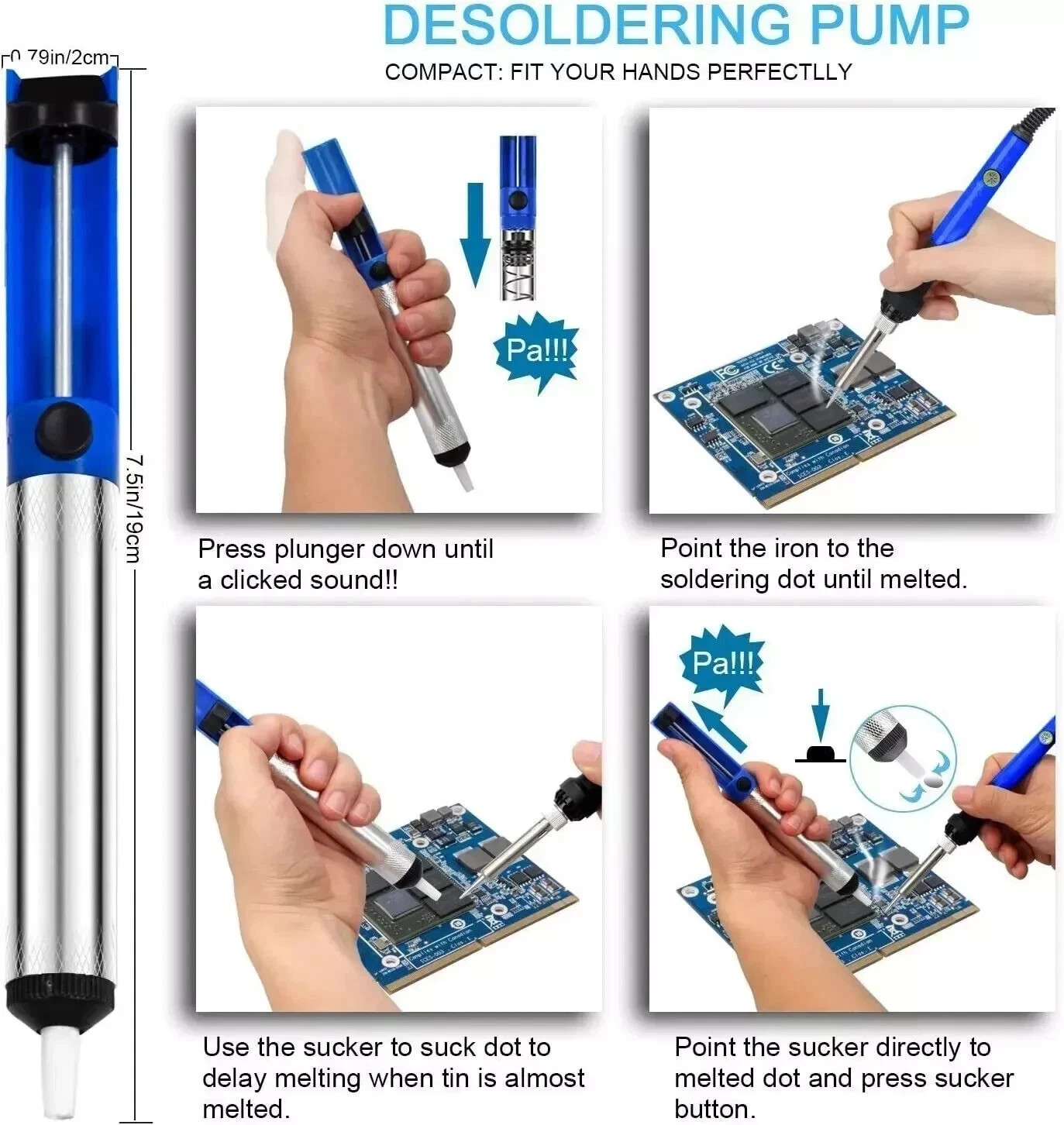 New Electric Soldering Iron Welding Gun Tool Kit Solder Wire Desoldering Pump US