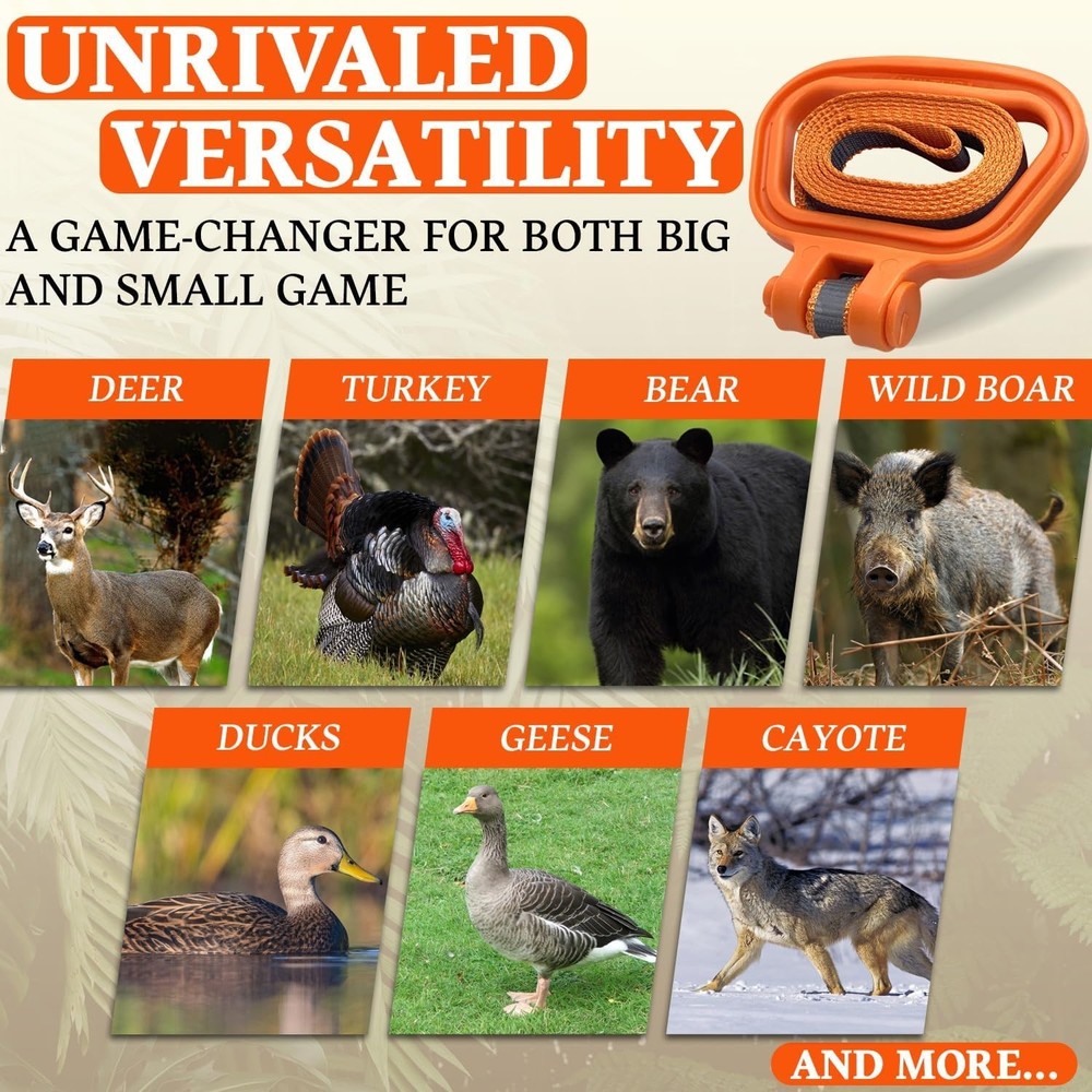 Ultimate Deer Dragging Solution: Heavy-Duty Rope & Safety Strap - 400lb Capacity