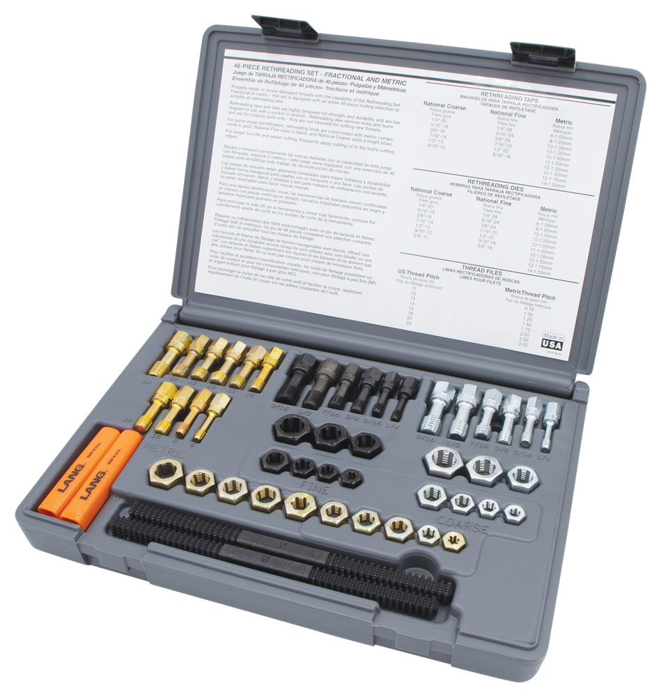 Lang Tools 971 48 piece SAE & Metric Thread Restorer Set