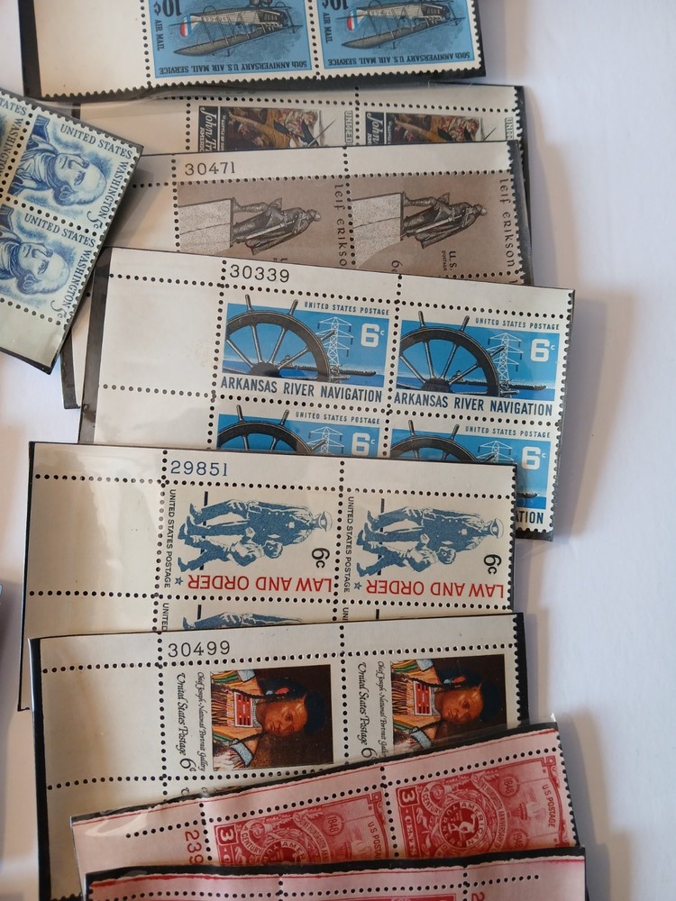 Large Lot Unused Us Postage Stamp Blocks