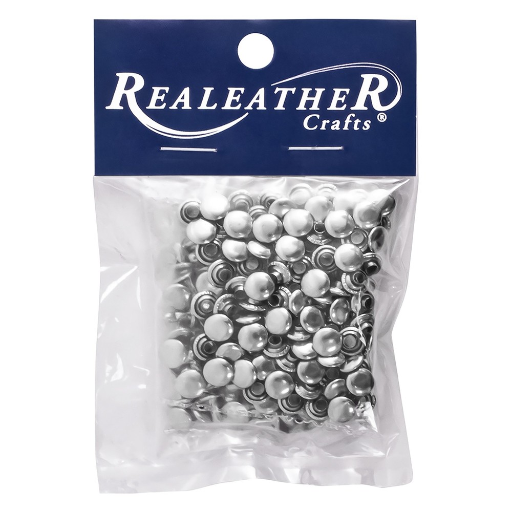 Realeather(R) Crafts Small Rivets 100/Pkg-Nickel - 3 Pack
