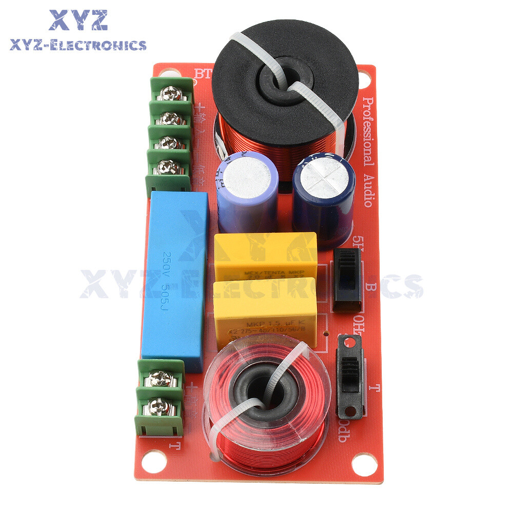 HiFi Bookshelf Speaker Crossover Adjustable 2-Way High Low Frequency Divider DIY