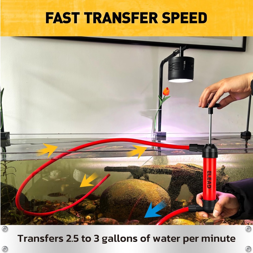Fluid Transfer Siphon Pump for Gasoline, Multi-Use Liquid Pump,...