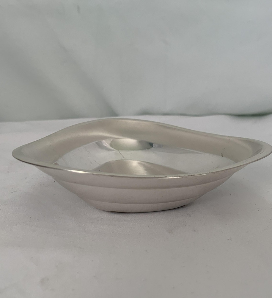 WMF Ikora Silver Plated Triangular Bowl 6" Germany Tarnish Resistant Vtg Flaw