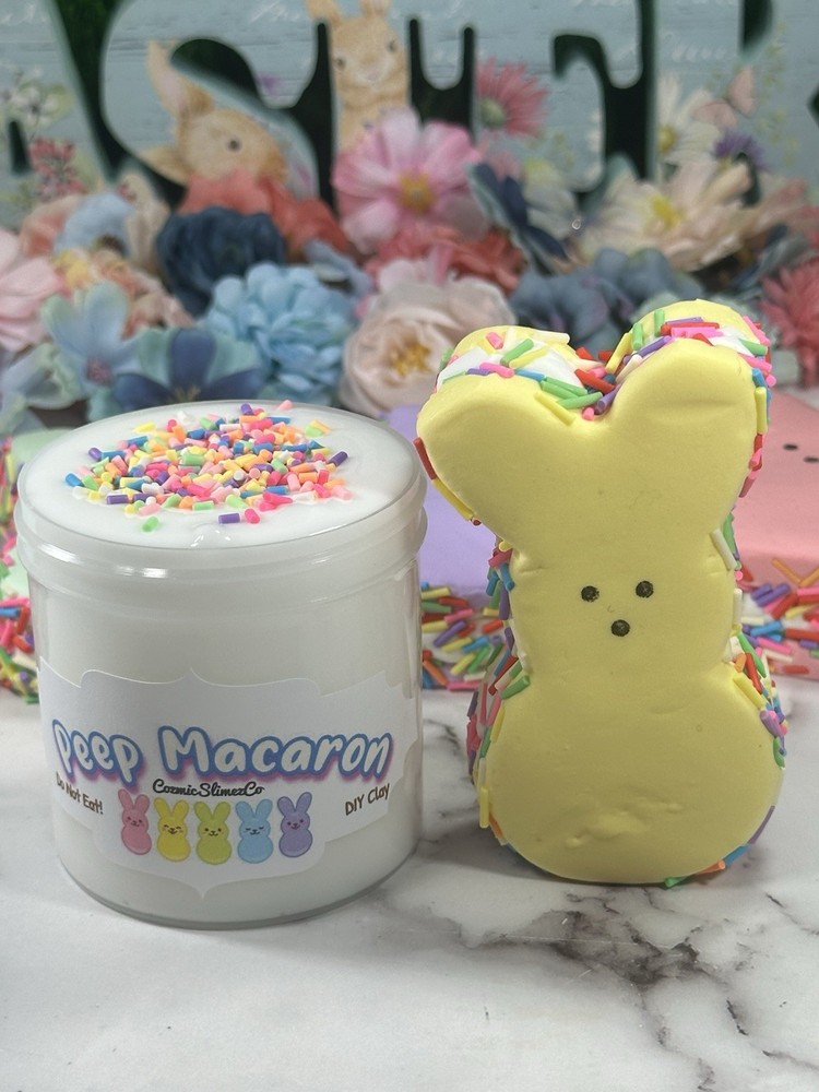 Peep Macaron Thick & Glossy Slime DIY Clay, Easter Theme, Scented, ASMR