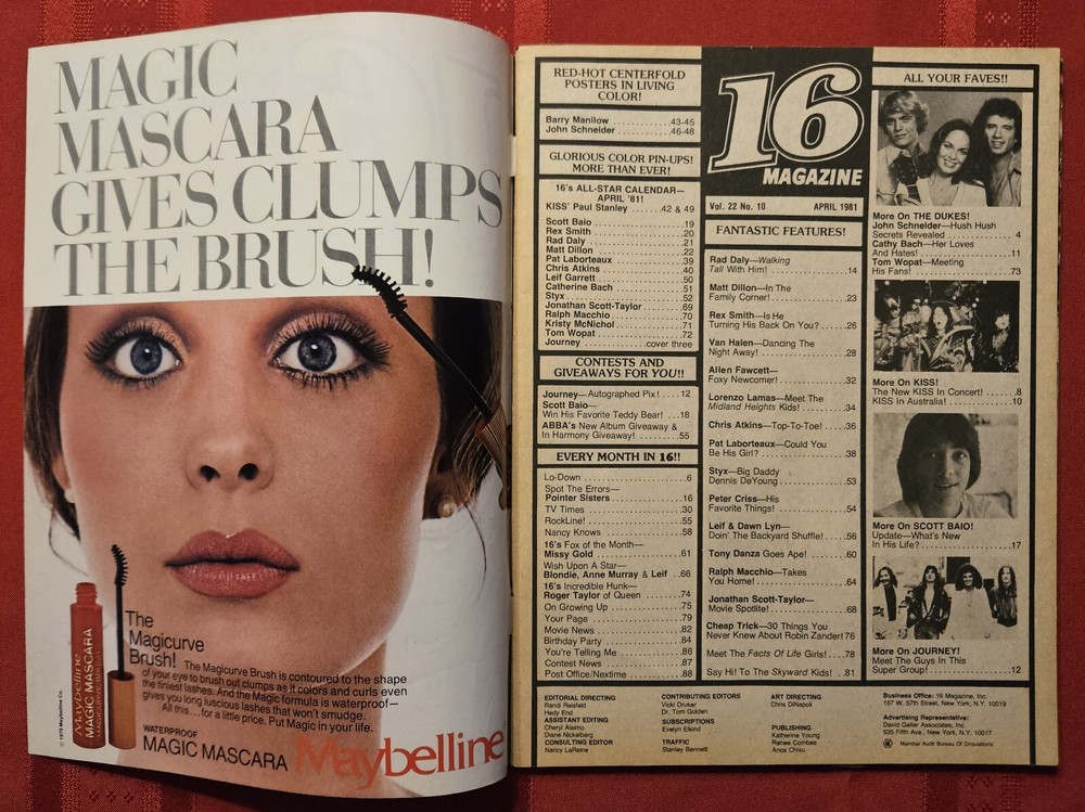 16 Magazine April 1981 KISS Peter Criss