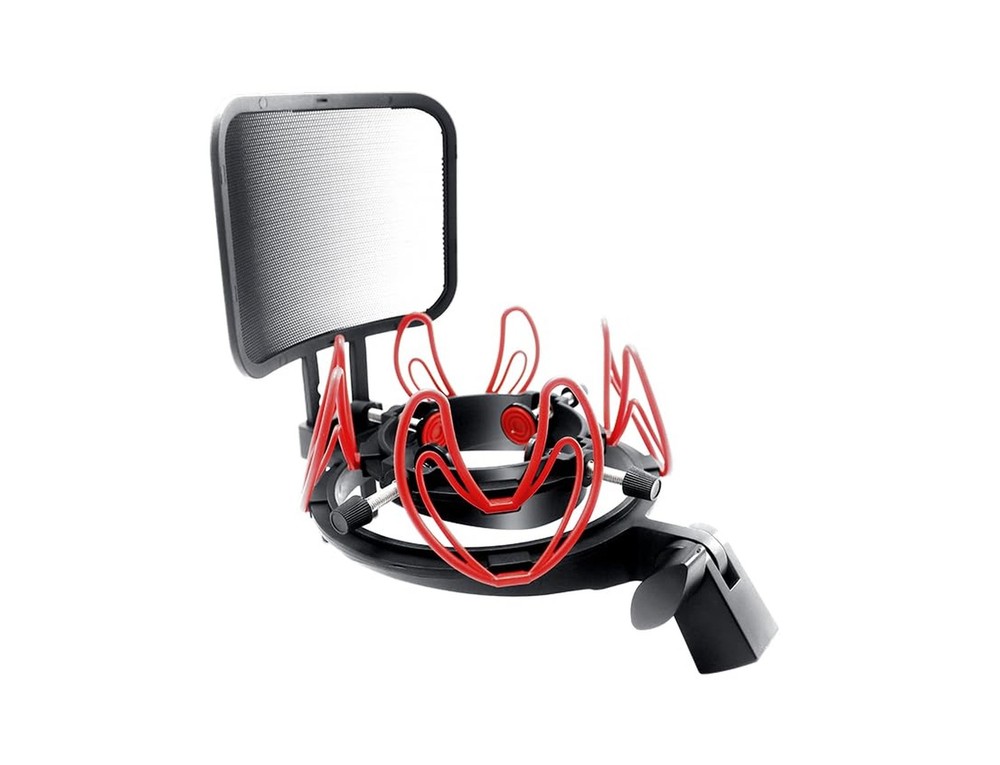 Microphone Shock Mount with Pop Filter Universal Shock Stand for Microphones ...