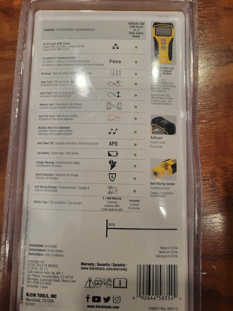 Klein Tools LAN Scout Jr. 2 Data Cable Tester VDV526-200