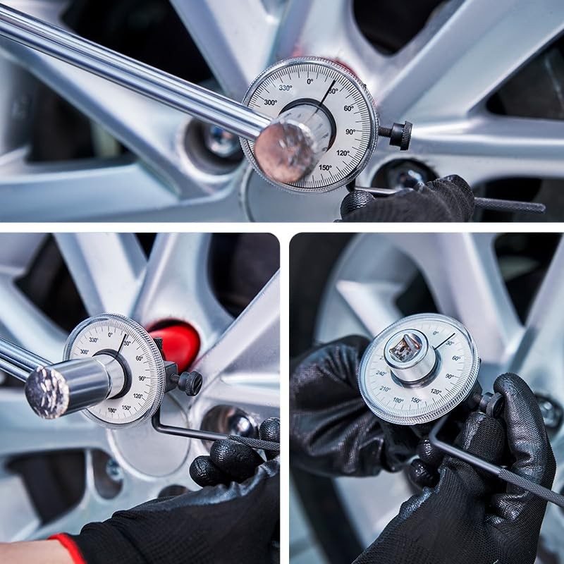 1/2 Inch Torque Wrench Angle Gauge Tool, 360° Adjustable 1/2" Drive Torque meter