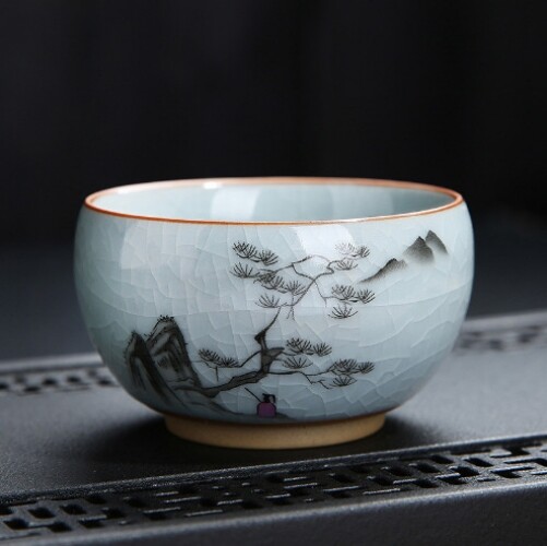 Master Cup Crackle Glaze Ruyao Craft Porcelain Tea Cup Chinese Kungfu Cup 95ml
