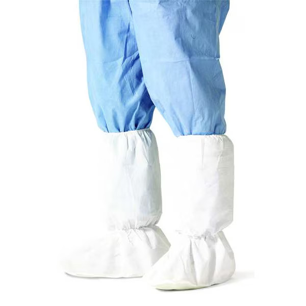 Disposable Boot Covers, XL, Polyethylene Coated Spunbond Polypropylene, Elastic,