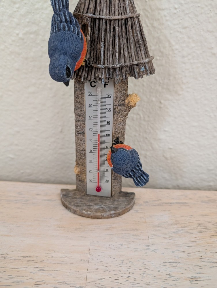 Giftco Bird House Thermometer Wall Hanging Ceramic