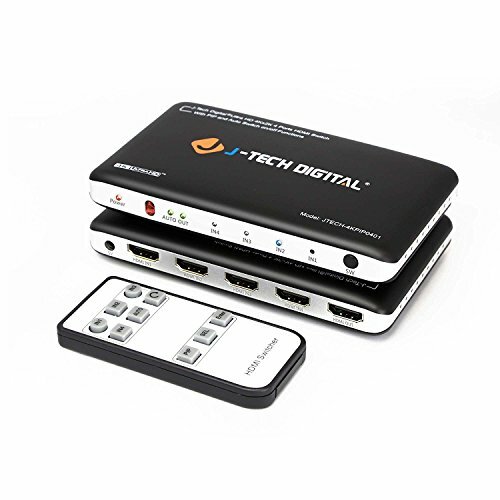 HDMI SWITCH Digital with PIP IR HDCP1.4 Wireless Remote Control 4-Port J-TECH
