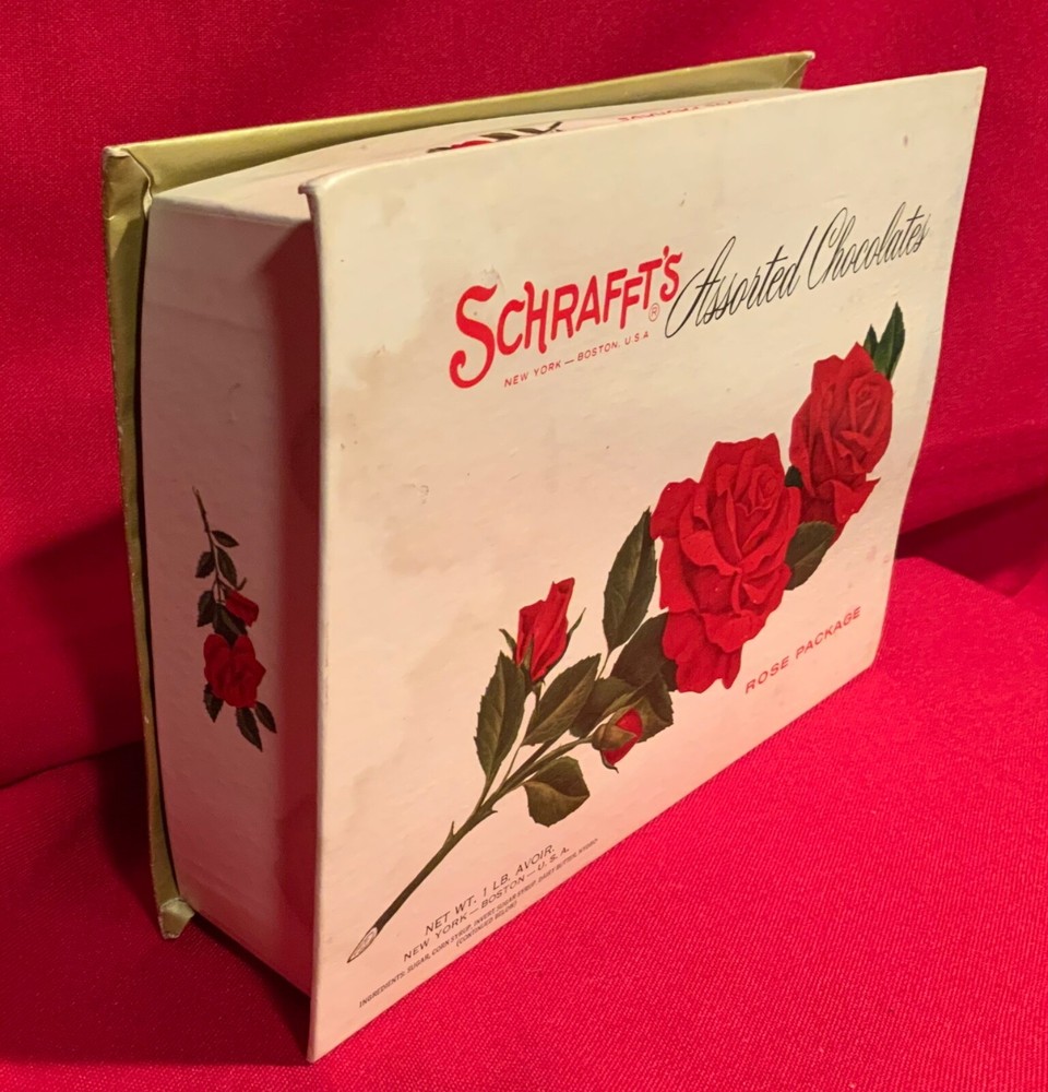 Schrafft’s,Rose Package,Candy Box,Chocolate Box,Container,USA,Assorted Candy Box