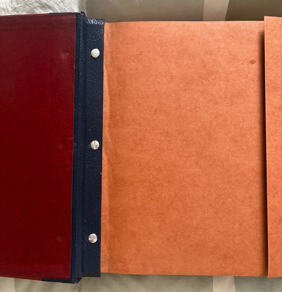 RARE Hardback Mint Sheet Stamp Binder from 1930s Gimbels w/ 8 sheet files within