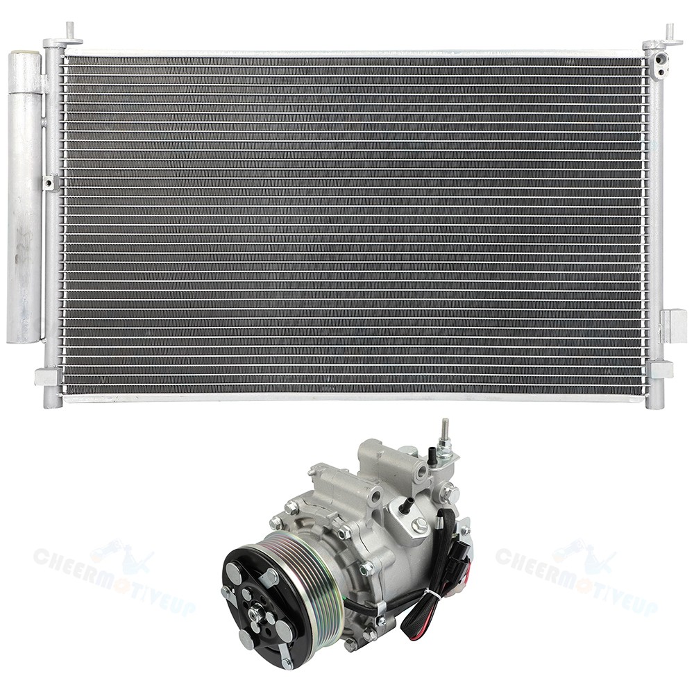 A/C Condenser and AC Compressor Cooling Kit for 2006-2011 Honda Civic 1.8L