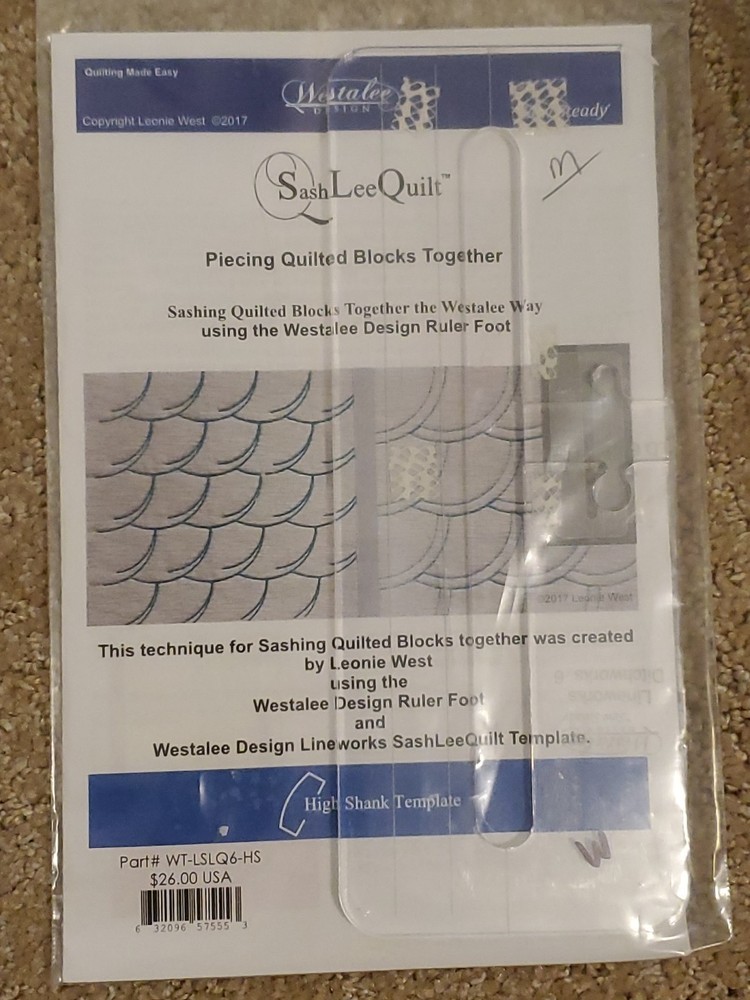 Westalee Sew Steady SashLeeQuilt High Shank Template