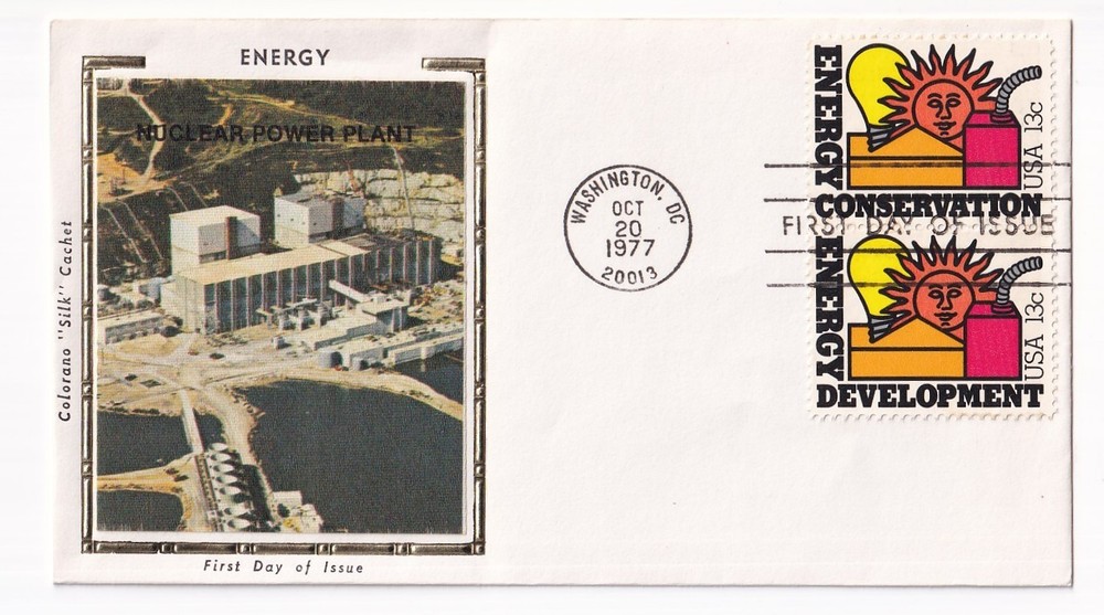 STAMP US SCOTT 1724a "Energy Issue" 13 CENT 1977 FDC PAIR - C