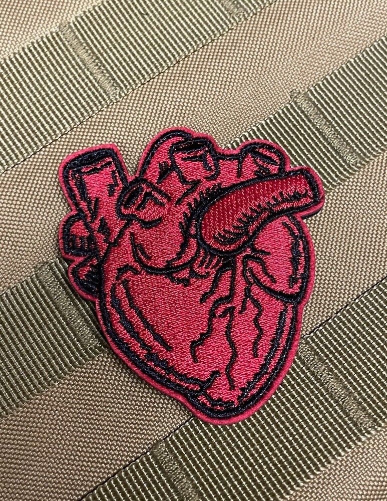 Human Heart Embroidered Tactical Patch Hook Loop Medic Nurse Surgeon EMT Doc