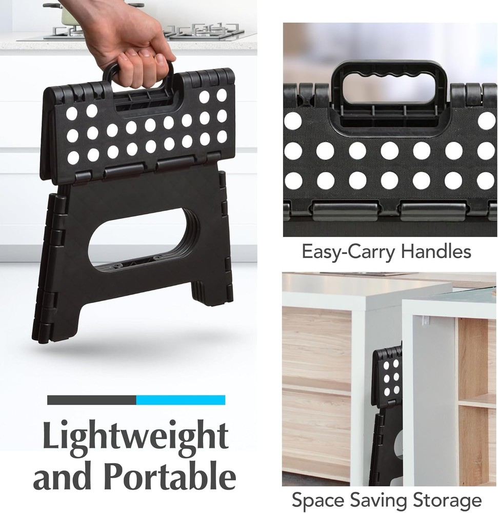 Folding Step Stool Sturdy Enough Collapsible Stool to Support Adults & Safe