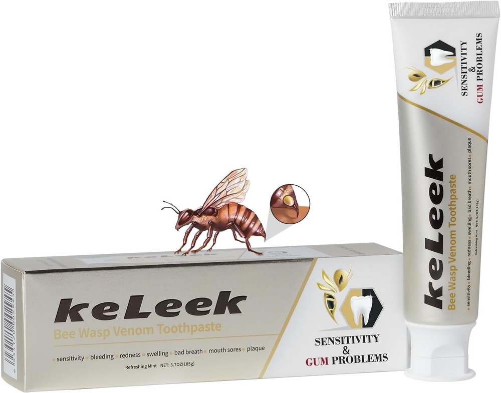 Bee Wasp Venom Multi-Peptides Toothpaste for Bleeding Gold- 3.7 Oz(1 Pack)