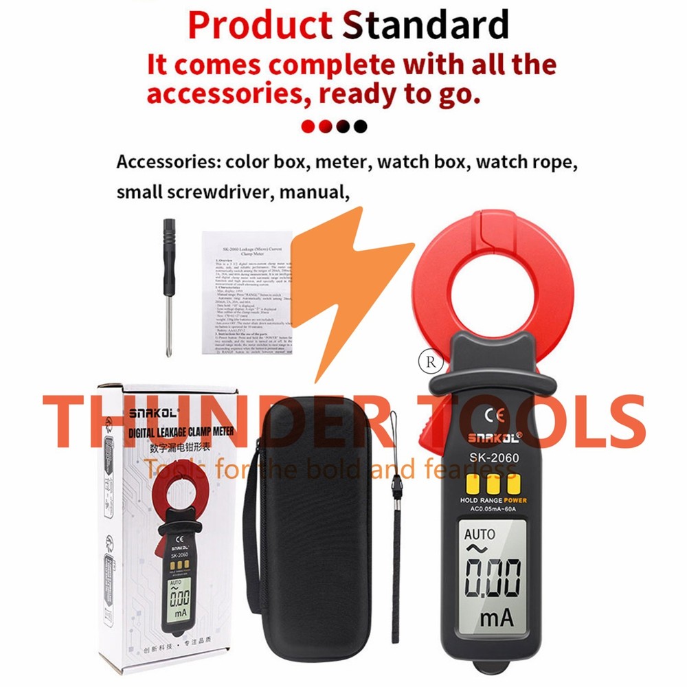 Thunder Tools 3 1/2 Digit Auto Ranging Digital Current Clamp Meter High