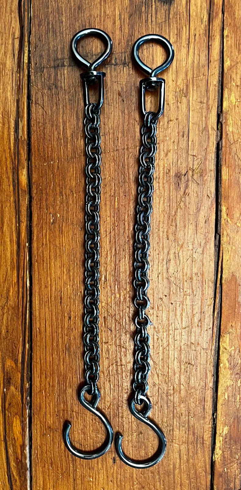 VERY NICE NEW Blued REIN CHAINS 11"  Cowboy Vaquero For Bridle Bit Ranch Horse