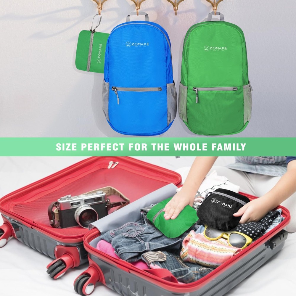 Ultra Lightweight Hiking Backpack 20L Packable Small Water Resistant Green