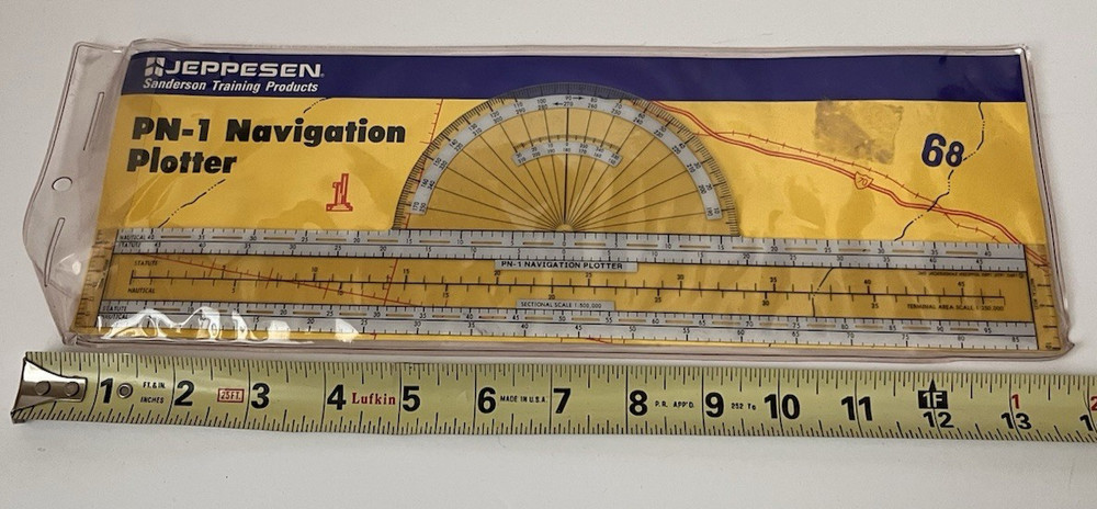 Jeppesen PN-1 Navigation Plotter With Slip Cover