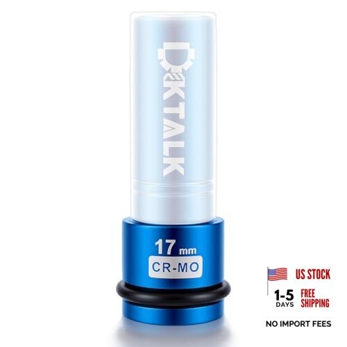 1/2" Drive Wheel Lug Nut Impact Socket,Color-Coded Non-Marring Deep Thin 17mm