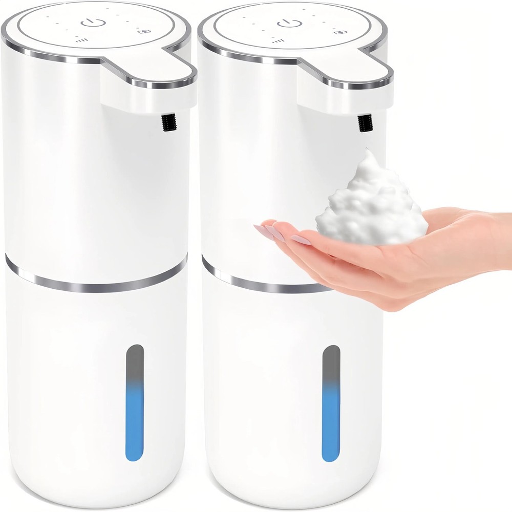 1/2 Pack Automatic Foaming Soap Dispenser, Touchless Dispenser USB Rechargeable